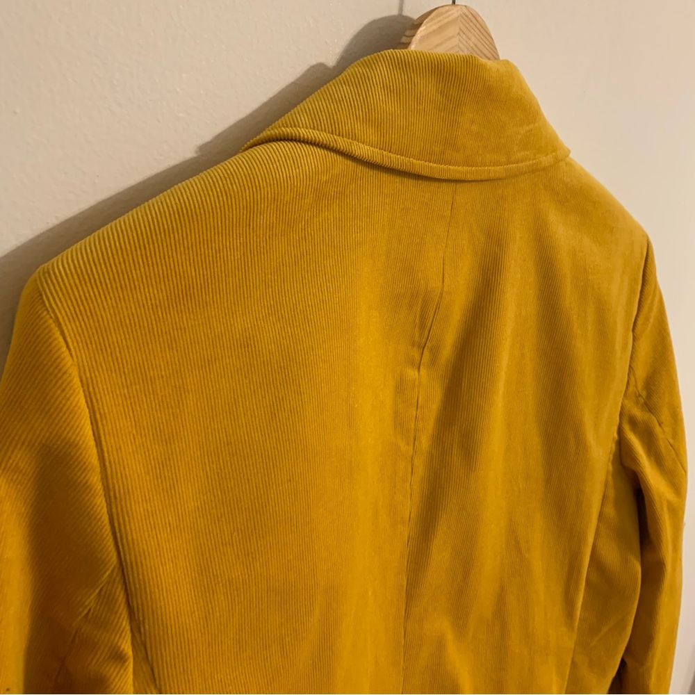NWT Talbots Dual Button Corduroy Blazer in Mustard Yellow, Size 12 - Picture 8 of 12